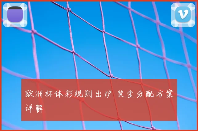 欧洲杯体彩规则出炉 奖金分配方案详解